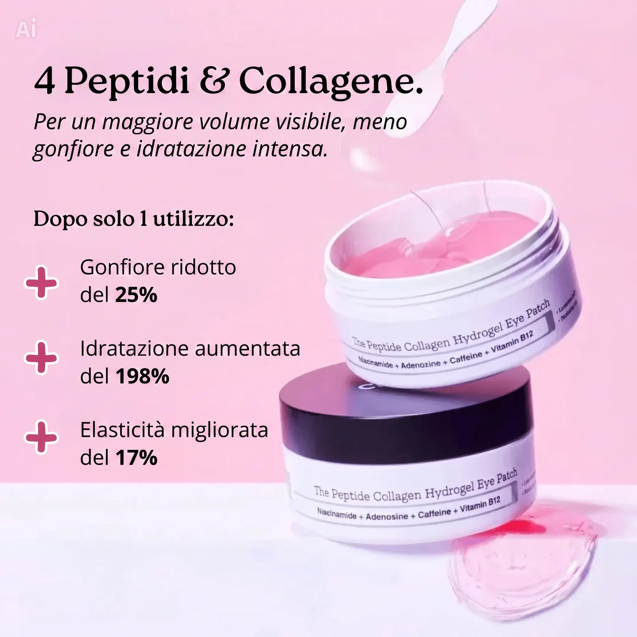 Cerotti oculari in idrogel di peptidi e collagene